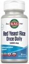 KAL Red Yeast Rice Once Daily 1200mg, Καρδιαγγειακή Υποστήριξη* Συμπλήρωμα με φυσικά Ωορατά Λιπαρά Οξέα, Αμινοξέα & Φυτοθρεπτικά συστατικά, Vegan, Χωρίς Γλουτένη, 30 Μερίδες, 30 δισκία