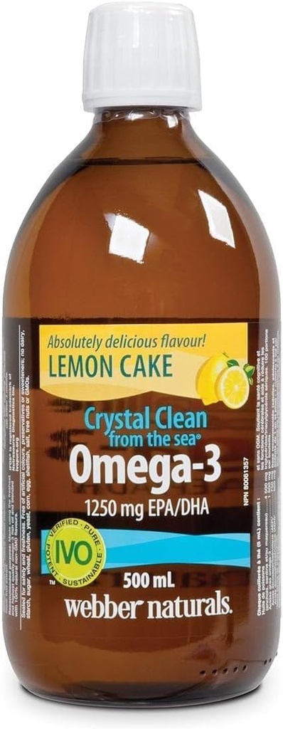 Webber Naturals Ocean Pure Omega-3 Liquid Fish Oil - Lemon Cake 500 ml