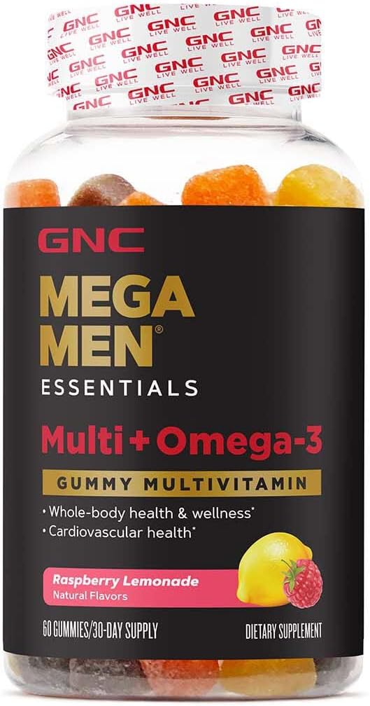 GNC Mega Men Essentials Multi Plus - Ωμέγα 3 Gummy, 60 ct