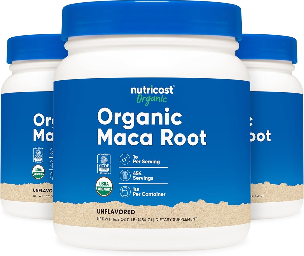 Nutricost Organic Maca Root Powder (1LB Κάθε) (3 Pack)