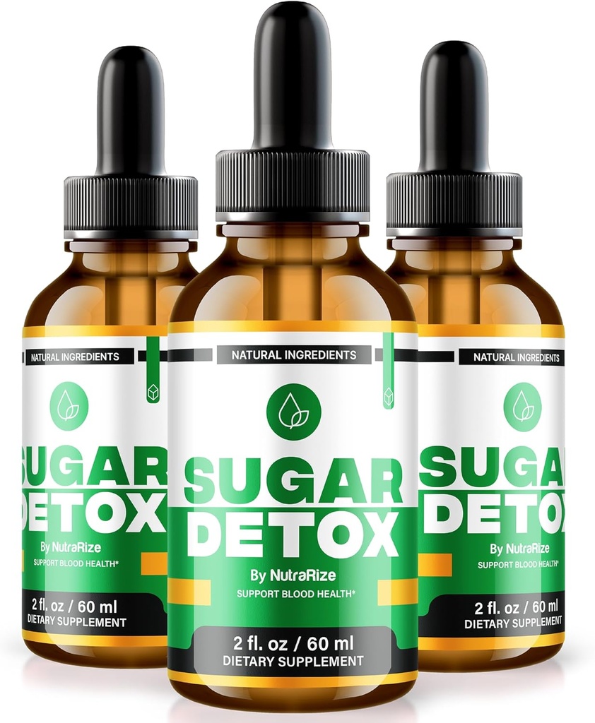 NutraRize (3 Pack) Detox ζάχαρη σταγόνες, ζάχαρηDetox σταγόνες, 21-Day πρόκληση Detox ζάχαρη, όλα-φυσικό υγρό καθαρισμού για αρχάριους, Premium Formula αίματος Gotas Κριτικές (90 εξυπηρετούν)