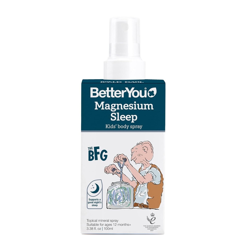 BetterYou Magnesium Sleep Kids' Body Spray - Relaxing Magnesium Chloride Spray For Kids - Promotes A Restful Sleep - Lavender Essential Oil - 3.38 oz