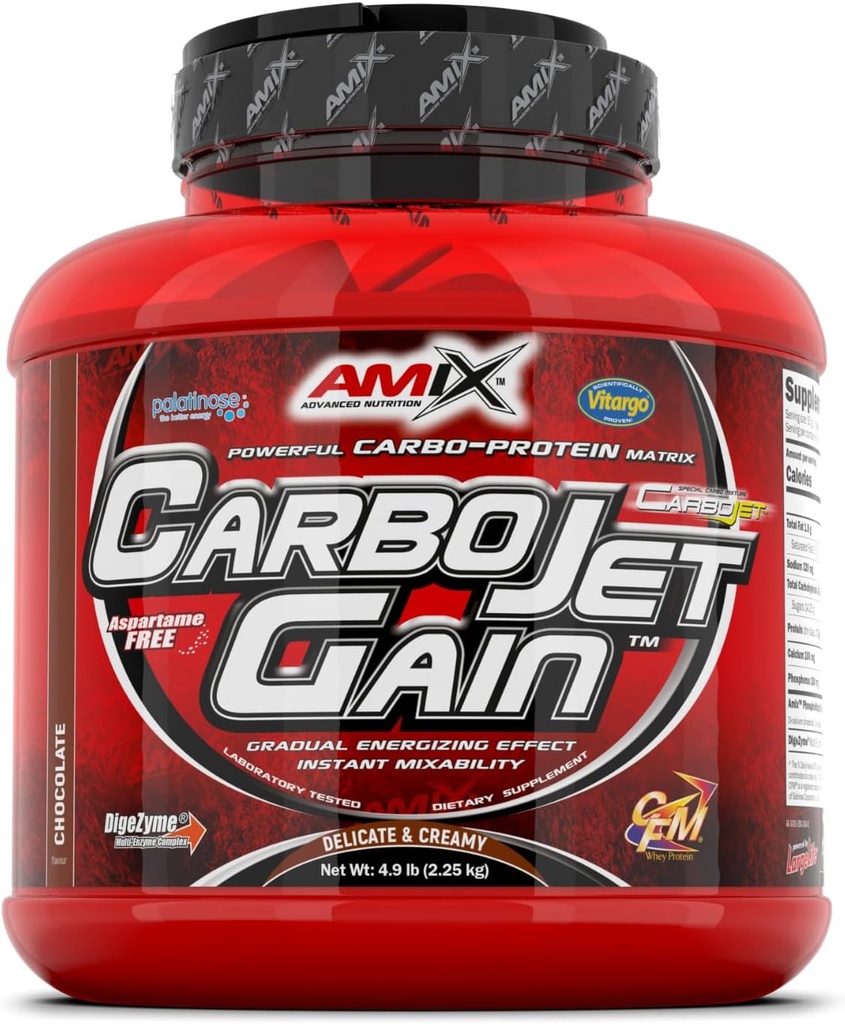 Amix CarboJet Gain - 4,96 Λίρες - Σοκολάτα Γεύση