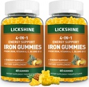 2 Πακέτο Vegan 100MG Συμπληρώματα σιδήρου Gummies για γυναίκες & άνδρες - με βιταμίνη C, Α, Β για ενήλικες & παιδιά - Ενεργειακή υποστήριξη για την έλλειψη σιδήρου, αναιμία - Ανανάς Γεύση (120 Ct)