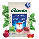 Ricola MAX Throat Care Swiss Cherry Drops - 34 Count | Made with Extra Menthol Liquid Center - Maximum Cough and Sore Throat Relief for Cold & Flu Symptoms - Herbal Lozenges