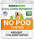 BARK&SPARK NO Poo Treats - Πρόληψη Σκύλος Poop Τρώγοντας - Coprophagia Θεραπεία - Stool Τρώγοντας Deterrent - Προβιοτικά & Ένζυμα - Digestive Υγεία + Αναπνοή Βοήθεια - 120 Μαλακά Μάσημα - ΗΠΑ Made - Ήπαρ