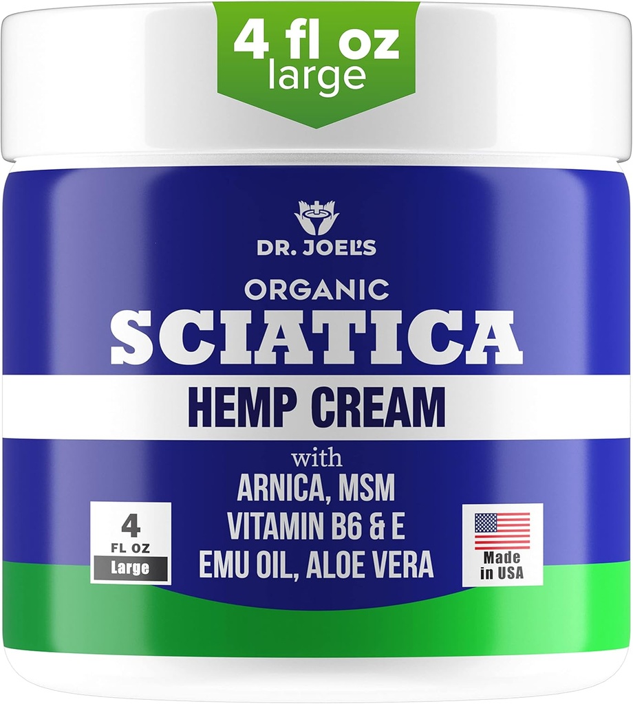 Sciatica Cream - Premium Sciatica Cream - Γρήγορη Απορρόφηση & Μέγιστη Ανακούφιση - 4 oz Μεγάλη Συσκευασία Αξίας - Κατασκευάζεται στις ΗΠΑ