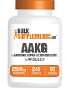 BulkSupplements.com Κάψουλες AAKG - L-Αργινίνη συμπλήρωμα, Nitric Oxide συμπλήρωμα - Χωρίς γλουτένη, 4 κάψουλες ανά υπηρεσία, 240 Count (Pack of 1)