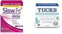 Slow Fe 45mg συμπλήρωμα σιδήρου για δισκία ανεπάρκειας σιδήρου & Tucks Φάρμακα ψύξης για αιμορροΐδες, 100 Count