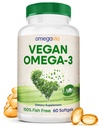 OmegaVia Vegan Omega 3 συμπλήρωμα, Algae Omega 3 Fish Oil Εναλλακτική, 300mg Vegan DHA λιπαρά οξέα, Planet και Ocean Friendly, IAOS 5 Star Tested, 60 Softgels