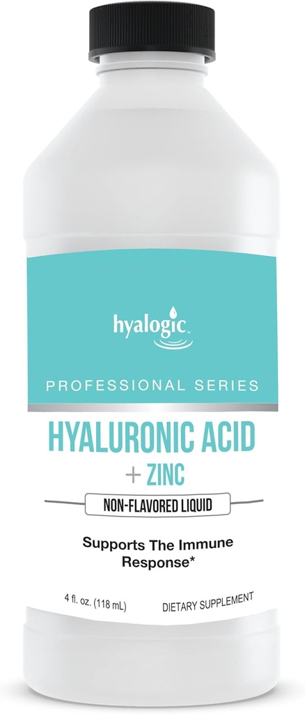 Hyalologic Liquid Zinc Supplement for Immune Support (4 Oz) - Καθημερινή Ορυκτή Υποστήριξη Ενισχυμένο w/Hyaluronic Acid for Hydration – Immune Zinc Liquid for Men and Women – Χωρίς γλουτένη, Χωρίς σκληρότητα