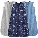 Baby Sleep Sack 12-18 Μήνες 3 Πακέτο 100% Βαμβάκι Ελαφρύ 0.5 TOG Φορητή Κουβέρτα Baby Sleep Bag with 2-Way Zipper for Infant Toddler Blue