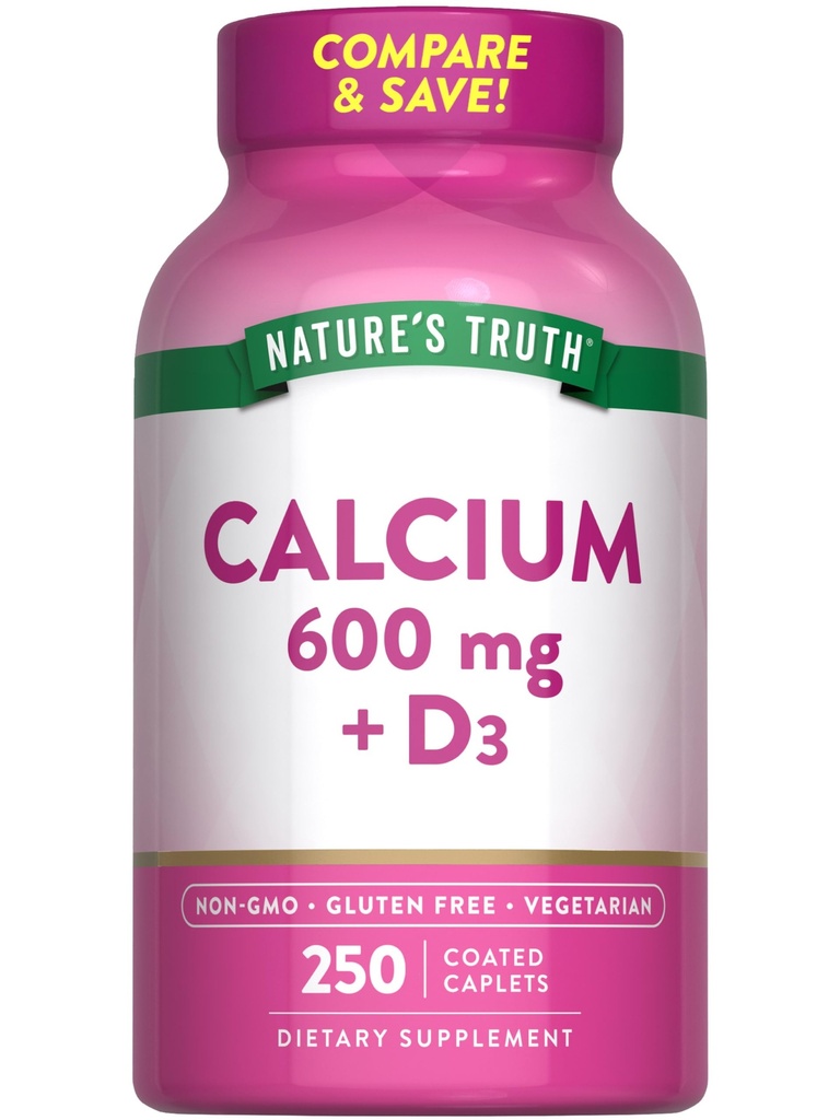 Nature's Truth Calcium 600mg με βιταμίνη D3 250 Caplets 