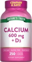 Nature's Truth Calcium 600mg με βιταμίνη D3 250 Caplets 