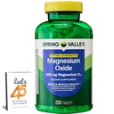 Spring Valley Magnesium 400 mg δισκία οστικής και μυϊκής υγείας, συμπλήρωμα διατροφής, 250 Count Best συμπλήρωμα μαγνησίου για τις γυναίκες, Pastillas de Magnesio para Mujer Bundle με 45 διαβήτη Αποκωδικοποιημένο Lual