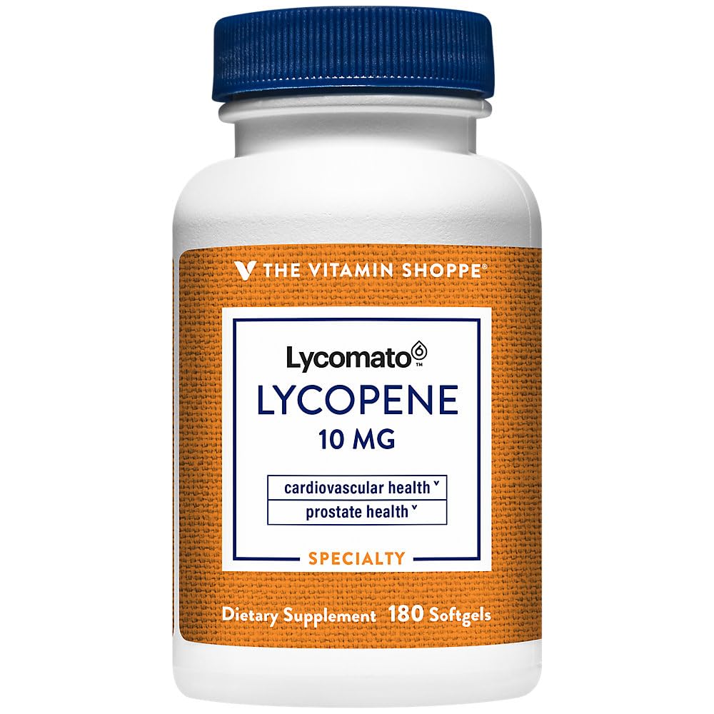 Η Βιταμίνη Shoppe Lycope 10MG, Αντιοξειδωτικό που υποστηρίζει την καρδιοαγγειακή, Prostate & Κυτταρική Υγεία (180 Softgels)