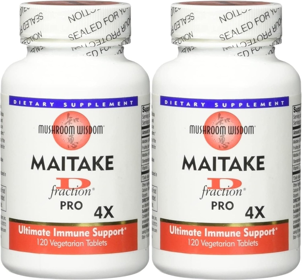 Mushroom Wisdom Maitake D-Fraction Pro, (120 Count) - Συσκευασία των 2