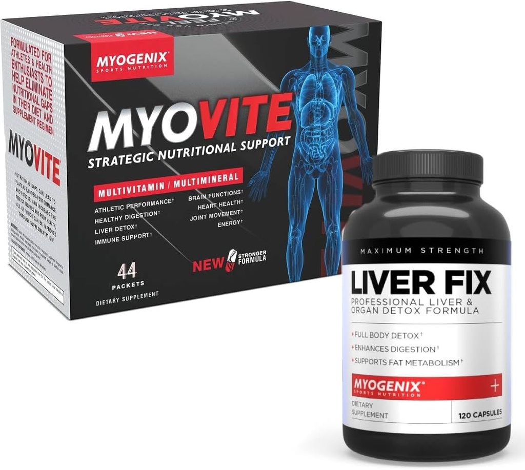 Myogenix Myovite Multivitamin & Liver Supplement Bundle – Advanced Daily Nutrition & Organ Support – Προώθηση της ενέργειας, Detox, και Γενική ευεξία