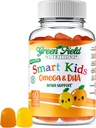 Greenfield Διατροφές Smart Kids Halal Omega 3 Gummies με DHA - 60 Βιταμίνες Haal για τα παιδιά, Υποστηρίζει τον εγκέφαλο και την ανοσοποιητική υγεία - Vegan, μη-GMO, Γλουτένη, Glatin-free και φυστικοβούτυρο-ελεύθερο halal Gummy Βιταμίνες