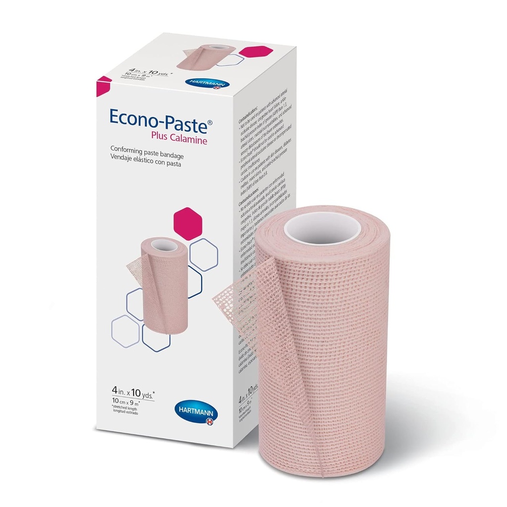 Hartmann 47410000 Econo-Paste Conforming Zinc-Oxide Paste Bandage with Calamine, Latex-Free, 4" Πλάτος, 10 yd. Μήκος (πακέτο των 12)
