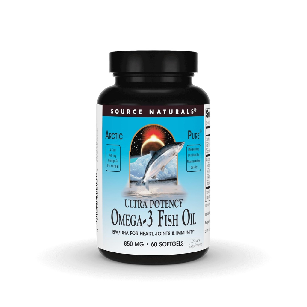 Πηγή Φυσικό ΑρκτικόΚαθαρό Ultra Potency 850 mg Omega-3 ιχθυέλαιο - 60 Softgels