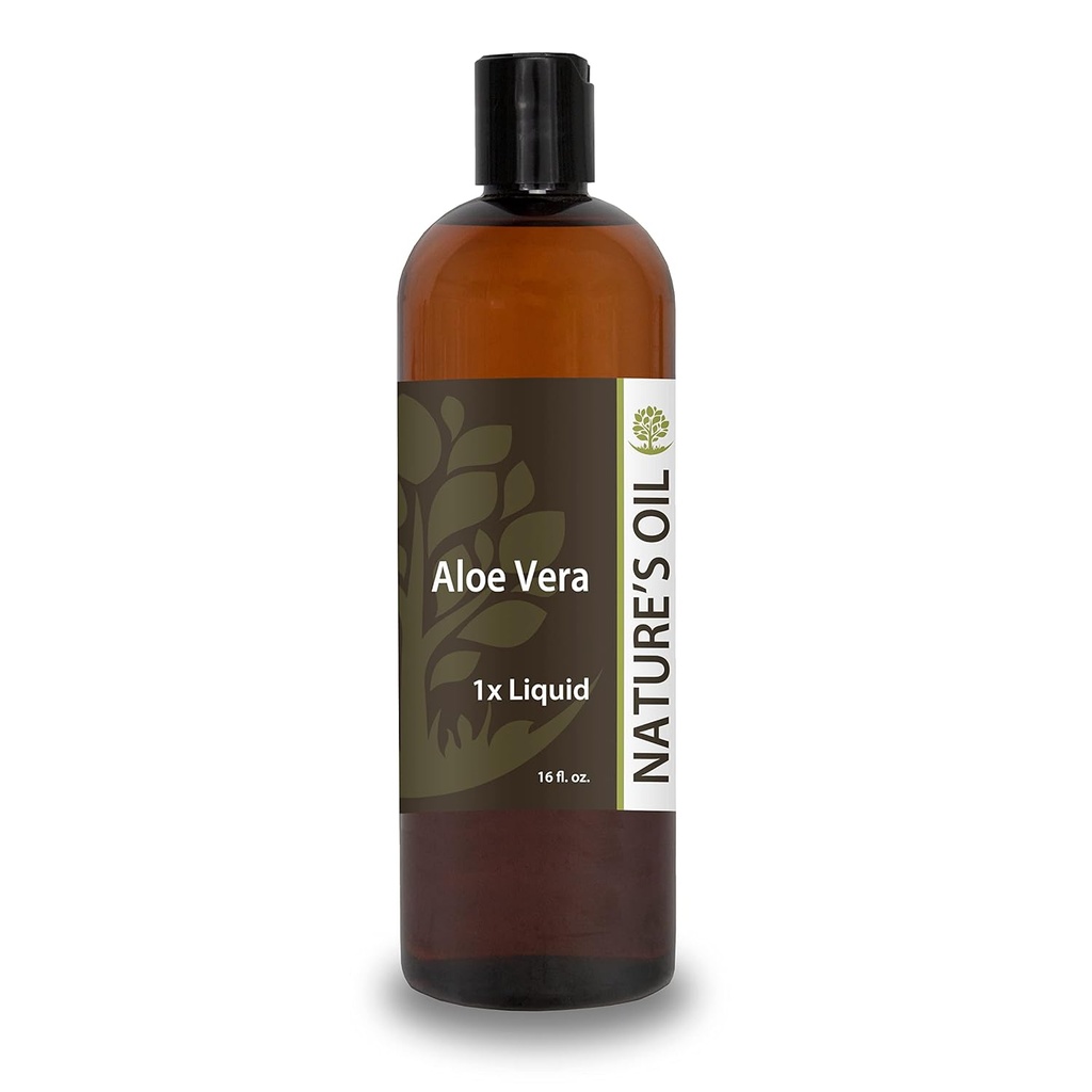 Nature's Oil Aloe Vera Liquid 1x, 16oz, Pure Aloe Extract for Skin Care, Hair Care, and DIY Personal Care