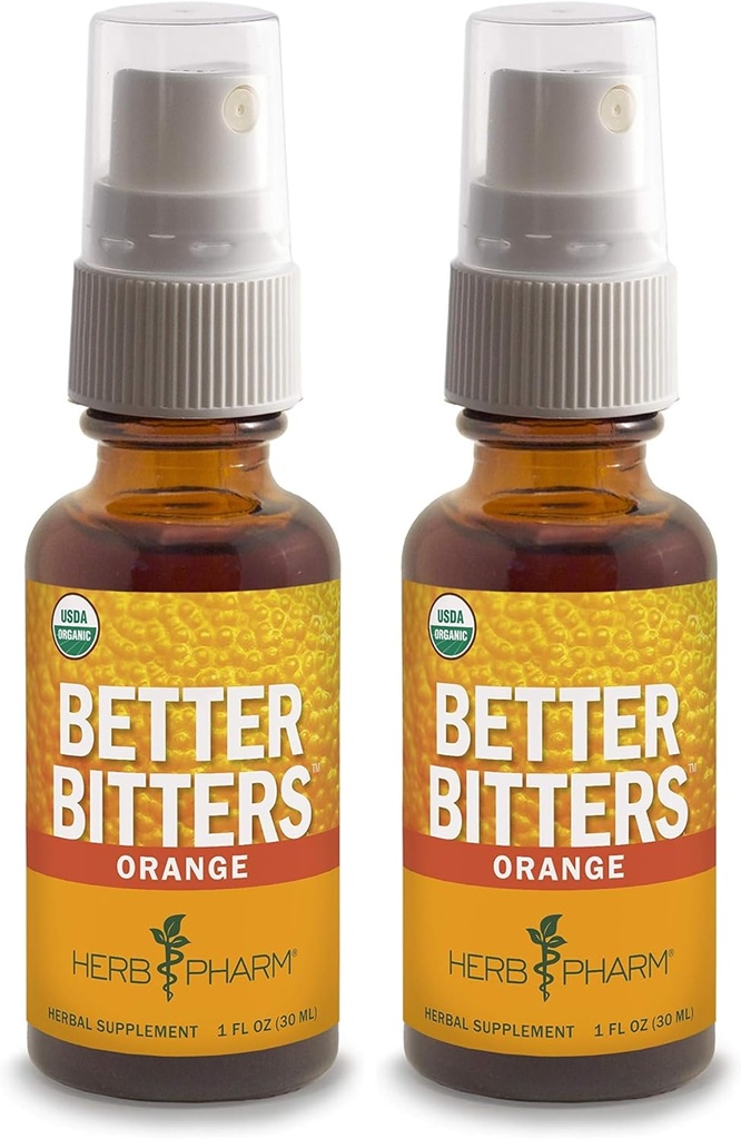 Herb Pharm Better Bitters Certified Organic Digestive Bitters, Orange, 1 Ounce (Pack of 2)