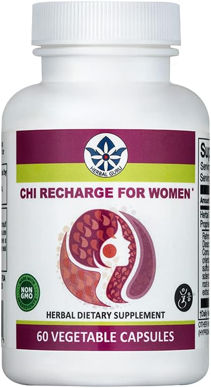 Herb Guru CHI Recharge for Women 60 Capsules - Rehmannia Natural Herbs Female Health Supplement