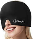 Migraine Relief Cap, All Around Gel Covered Reusable Headache Relief Cap, Black Migraine Cap for Headache Relief, Puffy Eyes