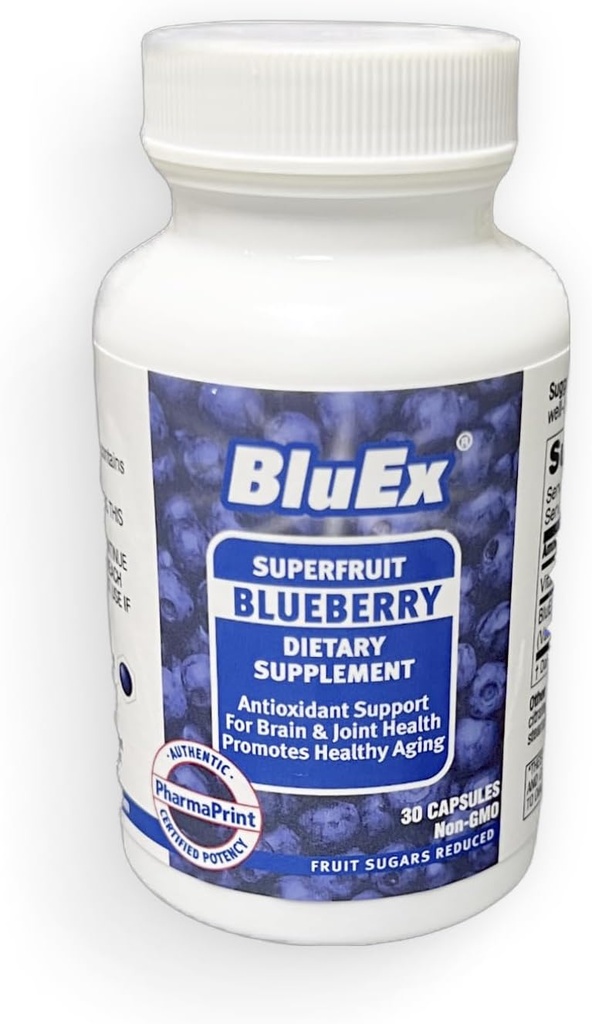 BlueX - 30ct (Εκχύλισμα βατόμουρου 38,000mg Ισοδύναμο ανά Σερβίρισμα 190:1) Superfruit Blueberry Συμπλήρωμα διατροφής