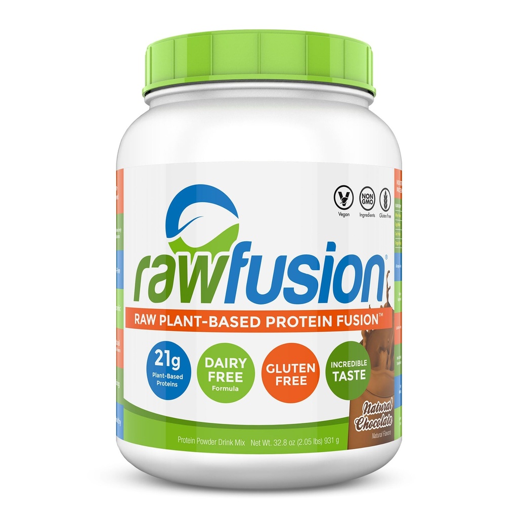 Ακατέργαστη - Vegan Protein Powder, Natural Chocolate - 30 Servies, 21g Πρωτεΐνης με βάση το φυτό, Low Net Carbs, Non-Dairy, Gluten/Lactose Free, Soy Free, Kosher, Non-GMO, 2lbs Λίρες