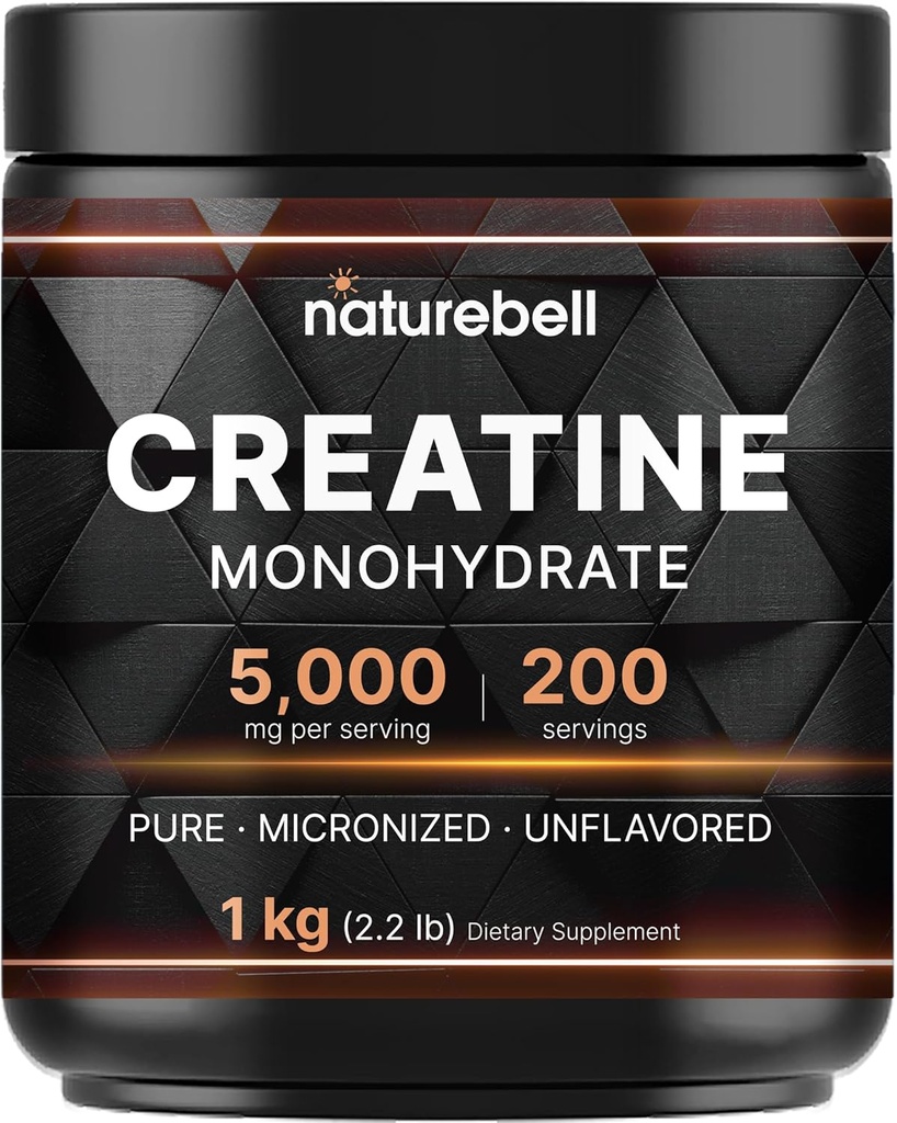 NatureBell Creatine Monohydrate Powder 1,000g, 5.000mg Per Serving 