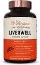 LiverWell Liver Cleanse, Rejuvenation, Μεταβολική Υποστήριξη - Συμπλήρωμα ήπατος για την ηπατική υγεία w/Highly Bioδιαθέσιμο εκχύλισμα γαϊδουράγκαθου γάλακτος, N-Acetyl Cysteine, Alpha Lipoic Acid, Ψευδάργυρος, Σελήνιο - 60 Caps