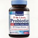 Probiotics 120 Billion CFU 32 Strains with Prebiotics, Digestive Enzymes, 3-in-1 Daily Probiotic, Shelf-Stable, Delayed-Release, 30 Veggie Caps