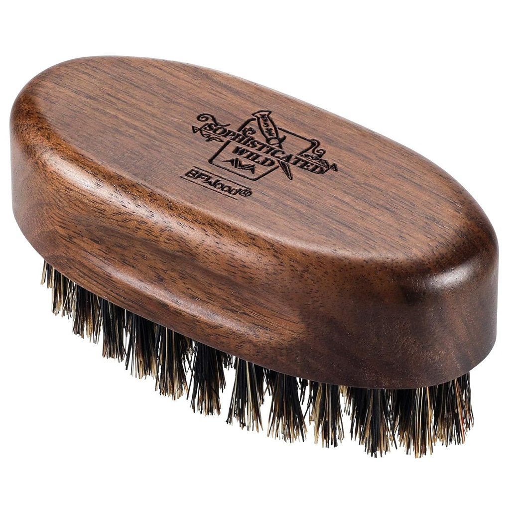 BFWood Small Travel Beard Bristles - Φυσικές Μπριστλ με Μαύρο Καρύδι Ξύλο