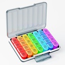 Zoksi Moisture-Proof Weekly Pill Organizer 4 Times a Day, 7 Day Pill Box 4X a Day, One Week Travel Pill Case with 28 Portable Compartments, Medicine Container for Vitamins, Supplements or Medication