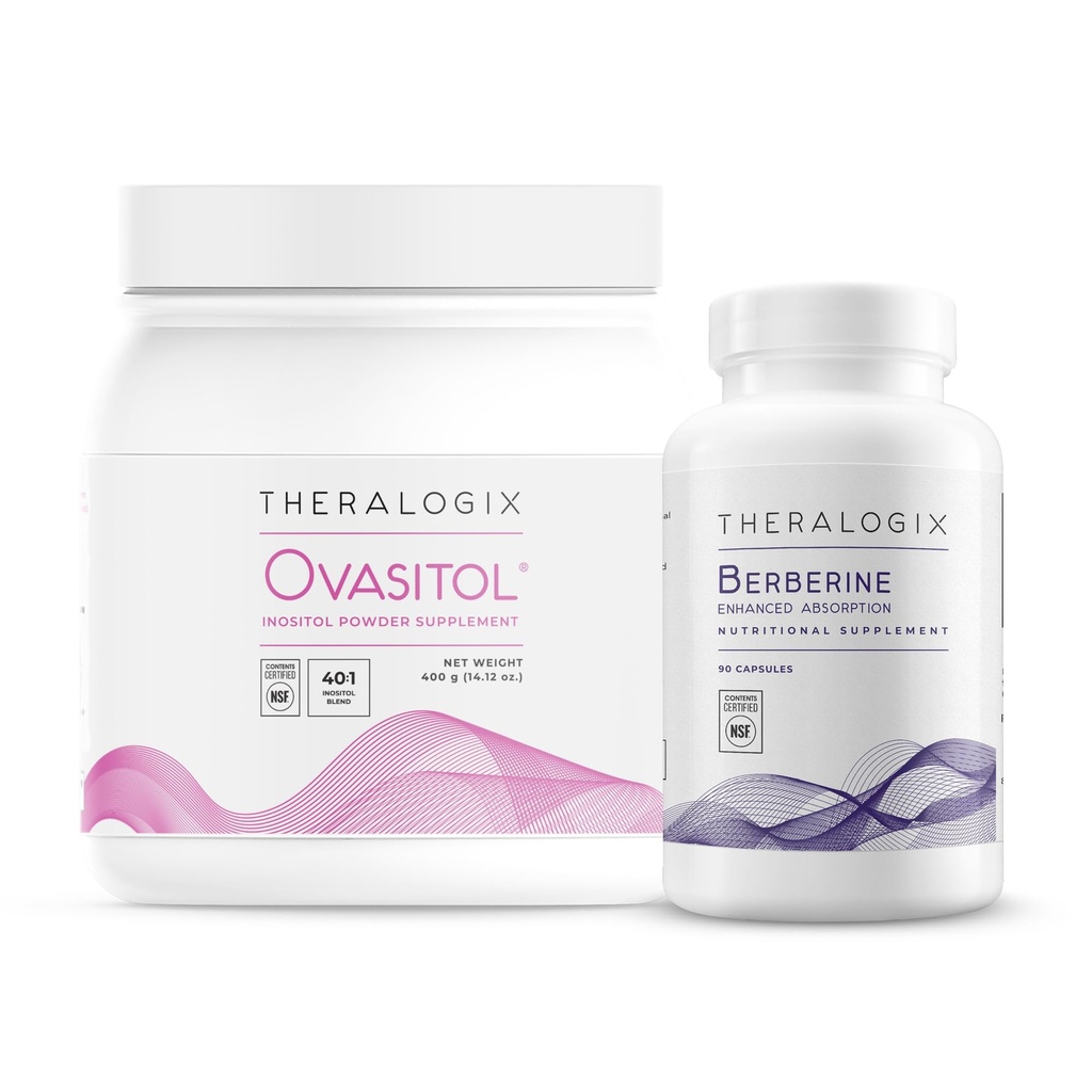 Theralogix Ovasitol Inositol Canister + Berberine Enhanced Abvorvation Bundle, 14,12 Ουγγιά & 90 Count (Pack of 2)