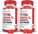 Justified Laboratories (2 Pack Vital Grow XL Extreme 2000MG Performance Gummies Advanced Formula Formula Formula Formulated with ACV Pomegranate Beet Juice Powder B12 Vegan Non GMO 120 Gummys