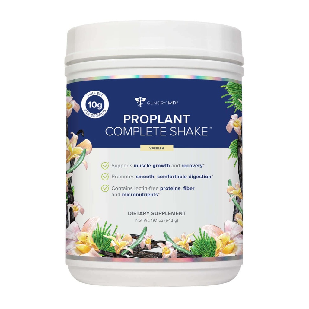 Gundry MD® Pro Plant Complete ShakeTM Μείγμα πρωτεΐνης φυτών υψηλής ποιότητας, 20 μερίδες (Vanilla)