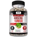 Kaya Naturals Red Panax Ginseng + Ginkgo Biloba - Nootropic Brain Supplement - Γνωστική και Συγκέντρωση Υποστήριξη - Εγκέφαλος Booster, Εστίαση, και Memory Supplement - 60 Κάψουλες