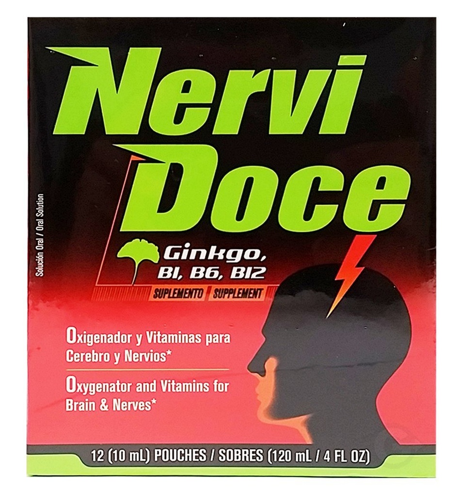 Nervidoce Multivitamin 12 Count Pouches - με Ginkgo Biloba και B Complex