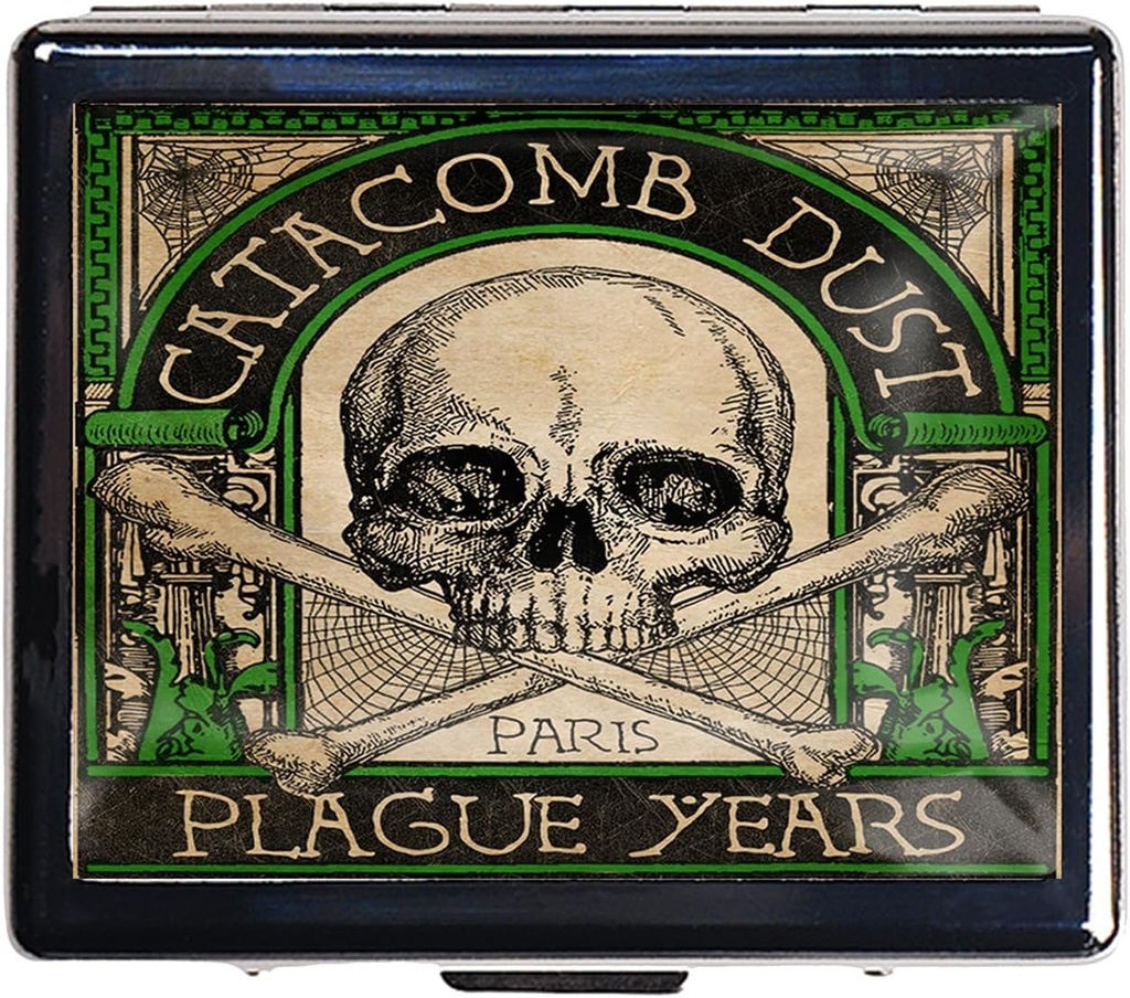 Silver Vintage Pill Box 7 Day Metal Pill Box με καθρέφτη και 8 διαμερίσματα χαριτωμένο Travel Pill Organizer για το πορτοφόλι (Vintage Skull)