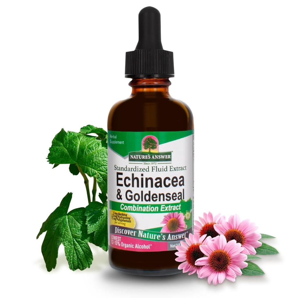 Απάντηση της φύσης Echinacea & Goldenseal με οργανικό αλκοόλ, 2-Fluid Ουγγιά