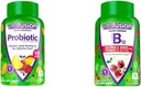 Vitafusion Probiotic Gummy Συμπληρώματα, Βατόμουρο, Ροδάκινο και Mango Γεύσεις & Επιπλέον δύναμη Βιταμίνη Β12 Gummy Βιταμίνες