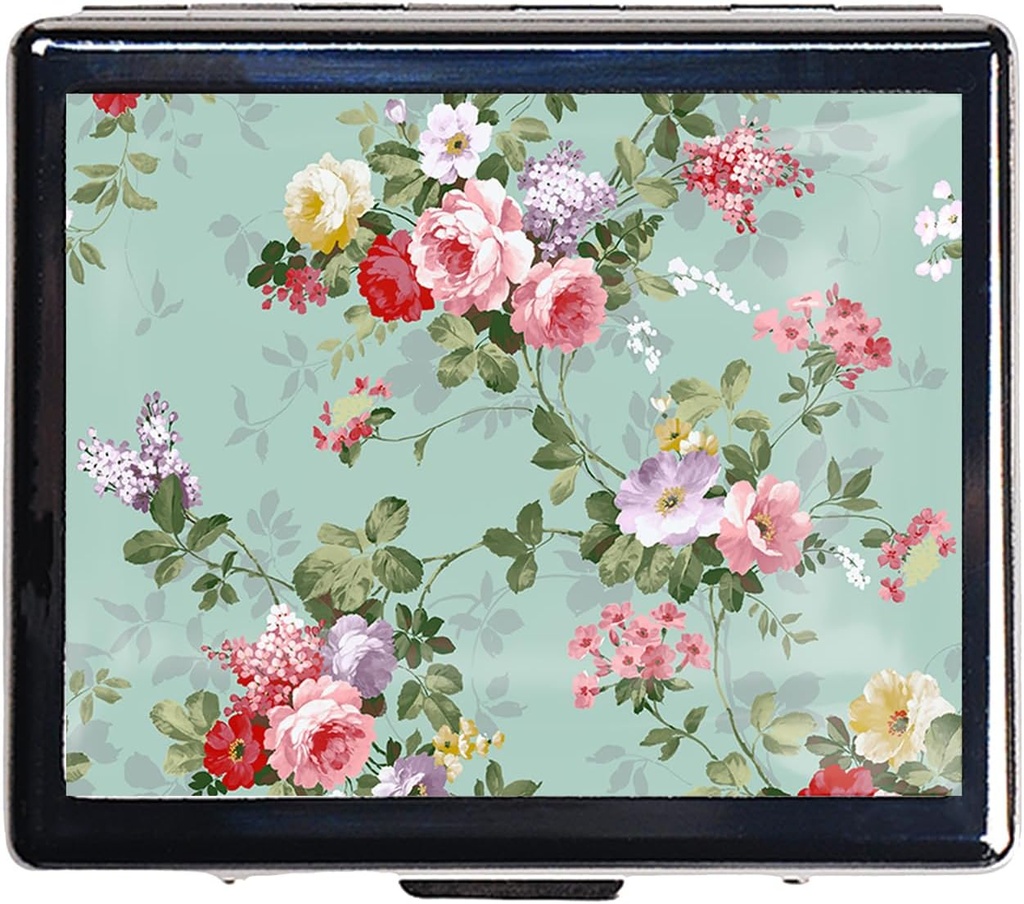 Silver Vintage Pill Box 7 Day Metal Pill Box με καθρέφτη και 8 διαμερίσματα Χαριτωμένο Travel Pill Organizer για το πορτοφόλι (Vintage Floral)