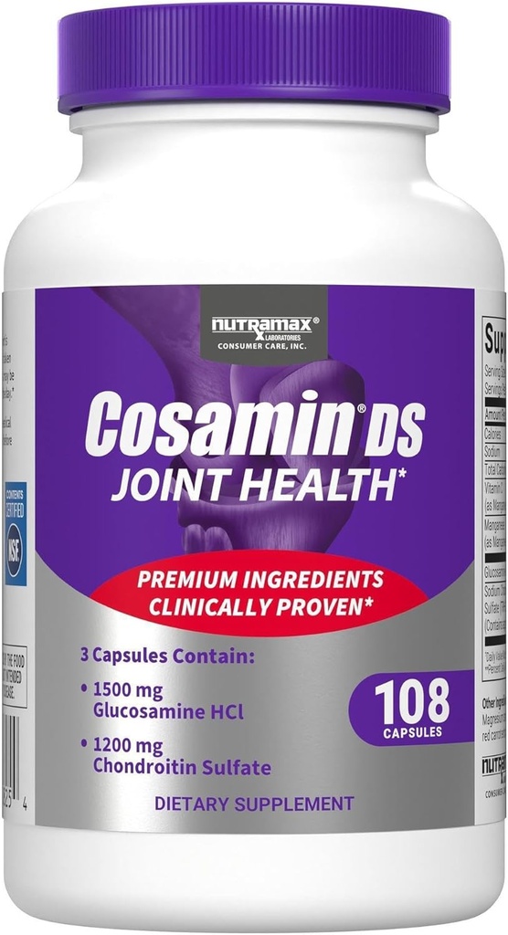 Nutramax Laboratories Cosamin® DS Joint Health Supplement with Glucosamine & Chondroitin for Men’s & Women's Joint Health, 108 Κάψουλες