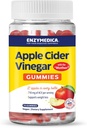 Enzymedica, Apple Cider Vinegar Gummies, Made with The Mother, 12 Organic, USA-Grown Apples per Bottle,[c][d] 1000 mcg Vitamin B12 per Serving, Natural Apple, 74 Count