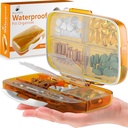 Travel Pill Organizer Medicine Dispenser - Moisture-Proof Pill Boxes and Organizer - Φορητός κάτοχος δοχείου βιταμίνης - 8 Μεγάλα διαμερίσματα για φαρμακευτική αγωγή και συμπληρώματα