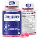 2 Συσκευασία - Νικοτιναμίδη 500mg Gummies, NAD+ συμπλήρωμα για γυναίκες και άνδρες w/ Collagen Peptides, (Flush Free Niacin) Βιταμίνη Β3 Νιακιναμίδη για την καταπολέμηση της γήρανσης, NAD+ Επίπεδα, μακροζωία, εστίαση & εγκέφαλος, ζάχαρη δωρεάν