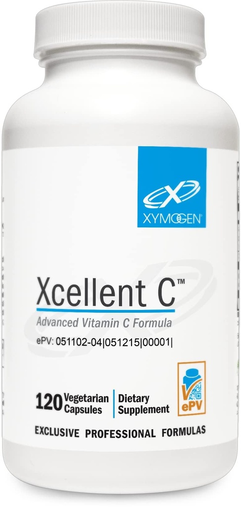 XYMOGEN Xcellent C - Υψηλής Δόσης συμπλήρωμα βιταμίνης C με BioPerine για την ενισχυμένη απορρόφηση - Ρυθμίζεται σε Ελαχιστοποίηση GI Upset - ανοσοποιητική υποστήριξη + συμπλήρωμα αντιοξειδωτικών (120 κάψουλες)